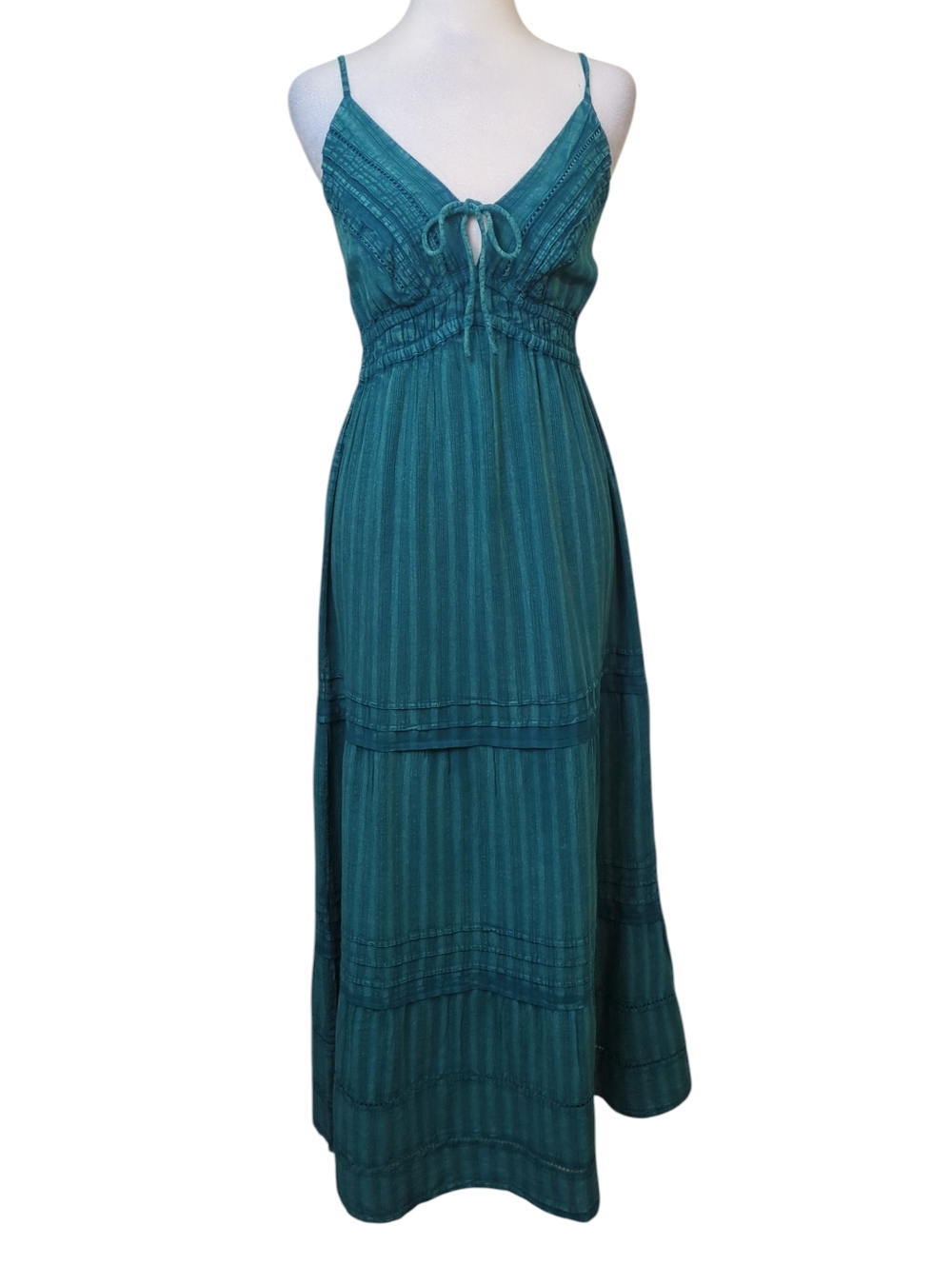 Z Supply Teal Maxi Dress with Tie Front